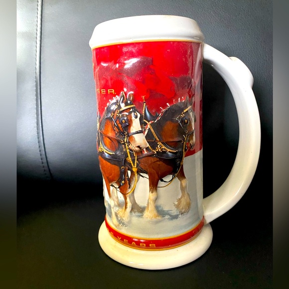 2004 25th Anniversary Budweiser Holiday Stein w/Clydesdales, Anheuser-Busch, Inc - Picture 3 of 9